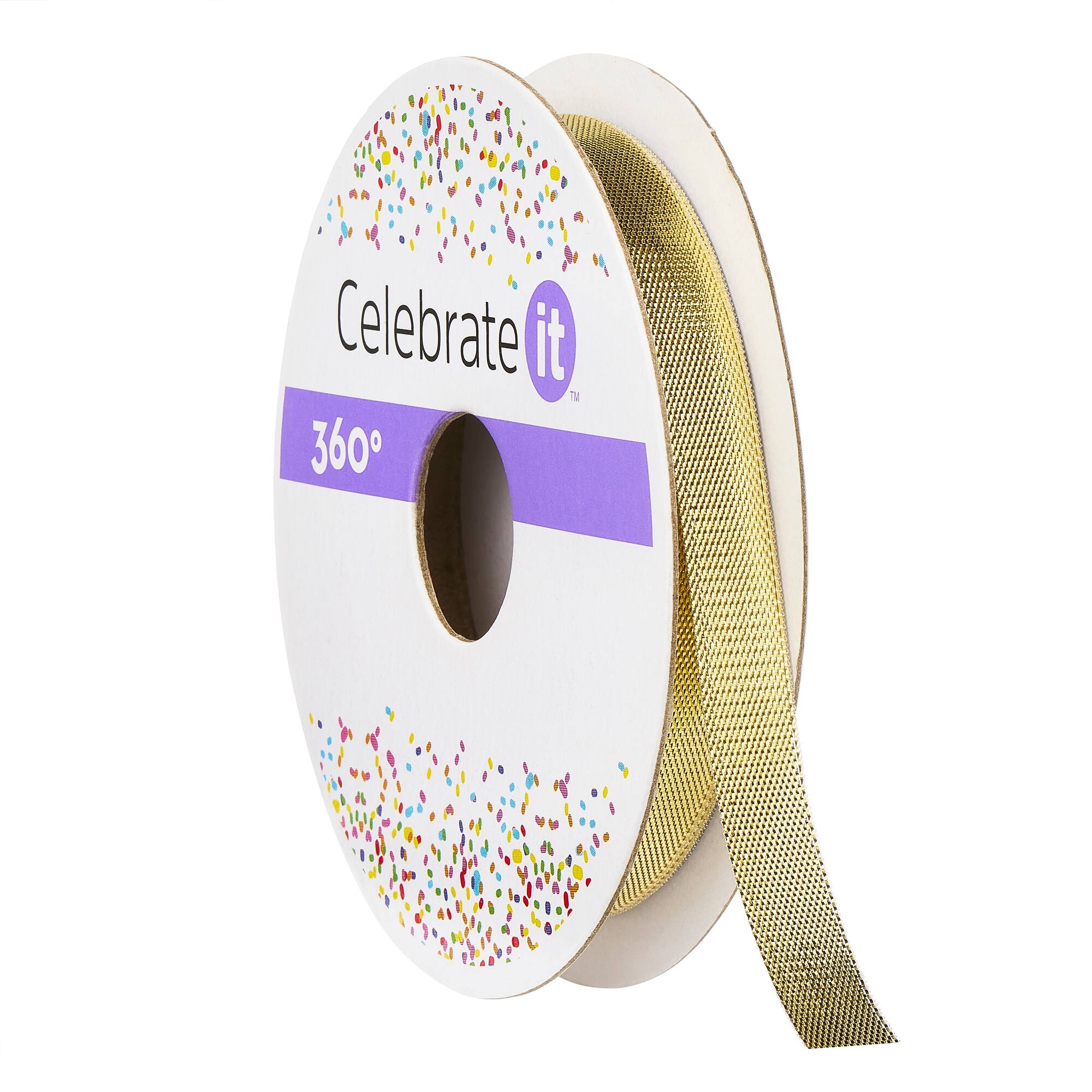 1/4" x 15yd. Gold Lamé Ribbon by Celebrate It® Classic